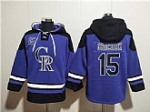 Men's Colorado Rockies #15 Randal Grichuk Purple Ageless Must-Have Lace-Up Pullover Hoodie,baseball caps,new era cap wholesale,wholesale hats